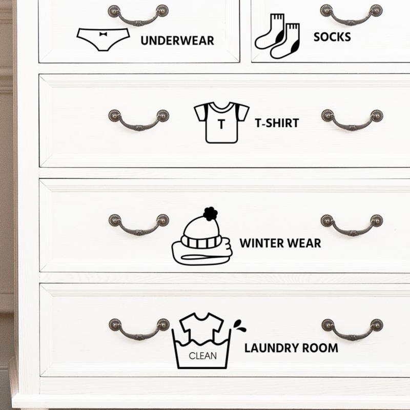 Baby Clothing Cupboard - **7PC PVC Baby Boy Clothes Stickers