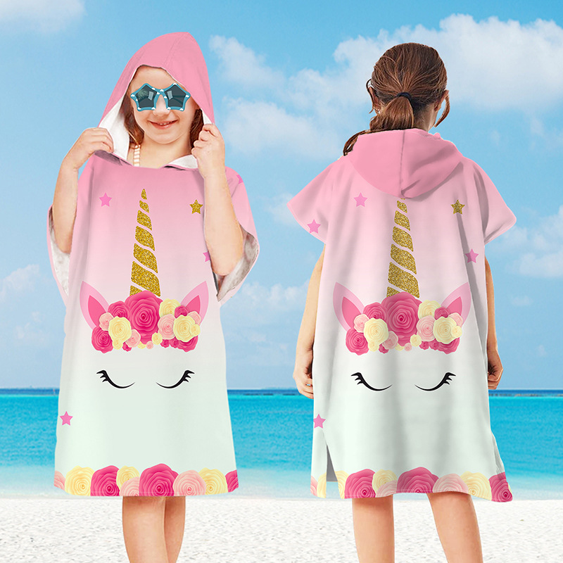 Baby Cartoon Printing Bathrobe - Hooded Bath Towel 评论和价格