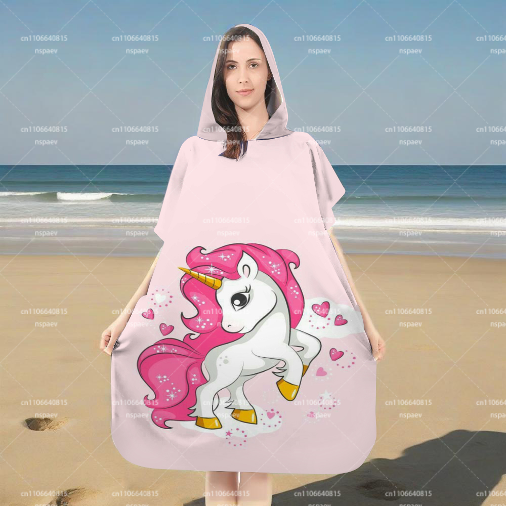 Parent-Child Pink Unicorn Prin - Hooded Bath Towel 评论和价格