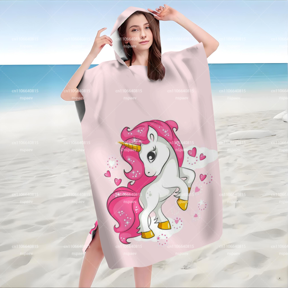 Parent-Child Pink Unicorn Prin - Hooded Bath Towel 评论和价格